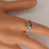 10014 925er Ring mit Swarovski ® Xirius 6 mm crystal AB