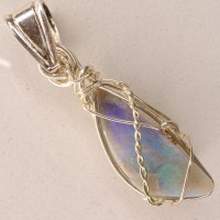 10052 925er Anhänger mit schönem schwarzen Opal super Farbenspiel