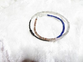 10306-1 925er Armband zweireihig aus facettierten Edelsteinen