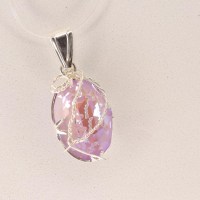 10325 925er Anhänger mit Swarovski ® Cabochon 18x13 cristal lavender delite