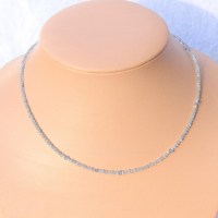 10471 Feines 925er Aquamarin Collier facettiert mit Swarovski® Xilions