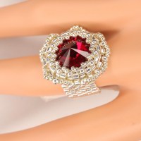 10624 Antiker metallfreier Ring mit Swarovski® in Peyote