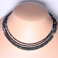 10710 5-reihiges 925er Collier aus 830 Swarovski® Xilions 3mm