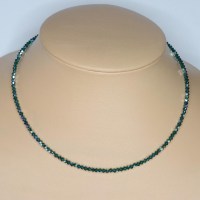 10728 925er Collier aus funkelnden Swarovski® Xilions 3mm emerald AB (162)