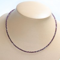 10741 Feines 925er Collier mit Swarovski® Xilions 3mm amethyst AB (167)