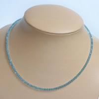 10745 Feines 925er Collier mit Swarovski® Xilions 3mm light turquoise (164)