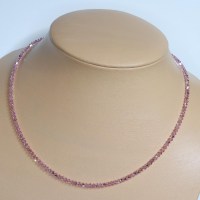 10747 Feines 925er Collier mit Swarovski® Xilions 3mm light rose AB (165)