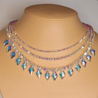 10780 Bling Bling pur! 3reihiges Collier aus 358 Swarovski® Elementen in crystal 2xAB