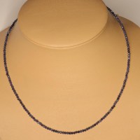 10805 Feines 925er Collier mit kleinen facettierten Saphir Briolette Perlchen