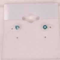 10862 925er Ohrstecker mit Swarovski® Xirius 4mm light turquoise