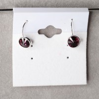 11001 925er Ohrringe schlicht mit Swarovski® Rivoli 8mm amethyst