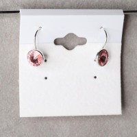 11003 925er Ohrringe schlicht mit Swarovski® Rivoli 8mm light rose