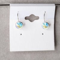 11004 925er Ohrringe schlicht mit Swarovski® Rivoli 8mm crystal AB