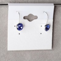 11007 925er Ohrringe schlicht mit Swarovski® Xirius 8mm sapphire