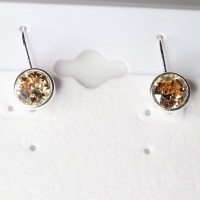 11014 925er Ohrringe schlicht mit Swarovski® Xirius 8mm crystal golden shadow