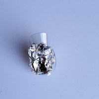 11070-1 935er Ring gedrahtet mit Swarovski® Rechteck 27mm crystal foiled