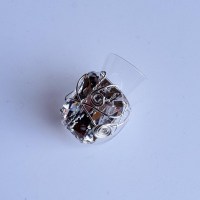 11070 935er Ring gedrahtet mit Swarovski® Rechteck 27mm crystal foiled