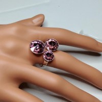 11107 925er Ring mit Swarovski® Xirius Chatons 8, 10 und 12mm light rose
