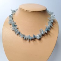 11147 925er Collier aus Aquamarin Splittern