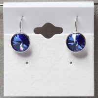 11218 925er Ohrringe mit Swarovski® Rivoli 10mm sapphire