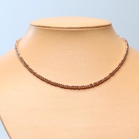 11239 925er Collier mit facettierten galvanisierten Hämatit Briolettes