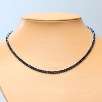 11242 925er Collier mit Swarovski® Xilions 3mm crystal metallic blue