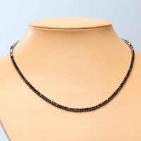 11244 925er Collier mit Swarovski® Xilions 3mm jet hematite 2xAB