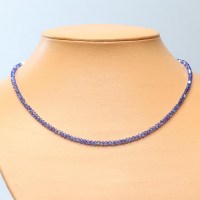 11245 925er Collier mit Swarovski® Xilions 3mm sapphire AB