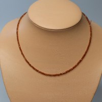 11293 925er Collier mit feinen facettierten Hessonit Granat Briolettes