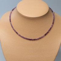 11301 925er Collier mit feinen facettierten Amethyst Briolettes