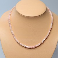 11307 925er Kette mit Pink Opal Würfeln (Andenopal)