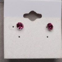 11447 925er Ohrstecker mit Swarovski® Xirius Chatons 6mm fuchsia