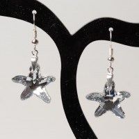 11689 925er Ohrringe mit Swarovski® Starfish Seestern 20mm crystal comet argent light