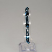 11797 925er Armband mit Swarovski® Square Spikes und Xilions 3mm in crystal metallic blue
