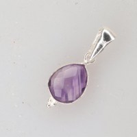 11831 925er Anhänger mit facettiertem Amethyst Tropfen