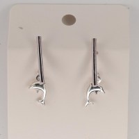 11894 925er Ohrstecker Stab mit Delfinen