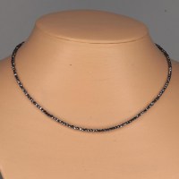 11898 925er Collier mit feinen facettierten Teraherz Perlen