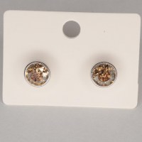 11967 925er Ohrstecker mit Swarovski® Xirius 8mm crystal golden shadow, gefasst