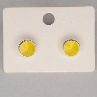 11971 925er Ohrstecker mit Swarovski® Rivoli 8mm yellow opal, gefasst