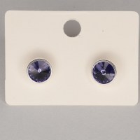 11974 925er Ohrstecker mit Swarovski® Rivoli 8mm tanzanite, gefasst