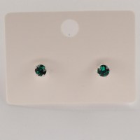 12069 925er Ohrstecker mit Swarovski® Xirius 4mm emerald