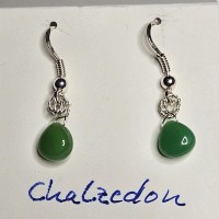 12244 925er Ohrringe mit grünen Chalcedon Tropfen