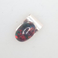 12351-1 925er Anhänger mit schwarzem Opal, bunt schimmernd