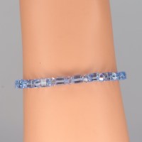 12751 925er Armband mit Swarovski® Würfel 4mm light sapphire und Swarovski® Xilions 4mm light sapphire AB