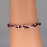 12815 925er Armband gestrickt mit Swarovski® Xilions 4mm im Farbverlauf