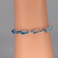 12816 925er Armband gestrickt mit Swarovski® Xilions 4mm im Farbverlauf