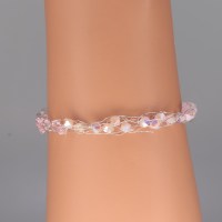 12817 925er Armband gestrickt mit Swarovski® Xilions 4mm im Farbverlauf