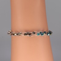 12818 925er Armband gestrickt mit Swarovski® Xilions 4mm im Farbverlauf