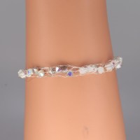 12821 925er Armband gestrickt mit Swarovski® Xilions 4mm im Farbverlauf Winterfarben