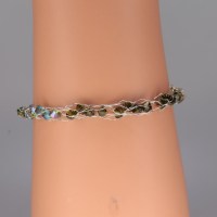 12822 925er Armband gestrickt mit Swarovski® Xilions 4mm im Farbverlauf